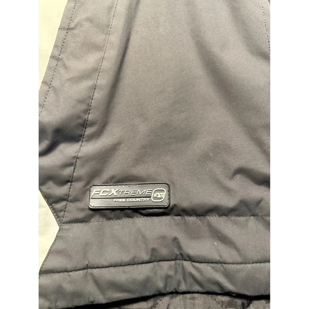 Free Country FC Xtreme Mens Jacket Grey Black White Hooded Size Large‎ Insulated